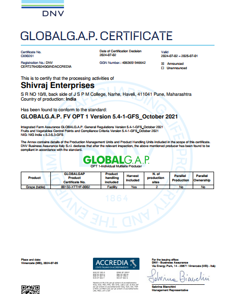 GLOBAL G.A.P. CERTIFICATE